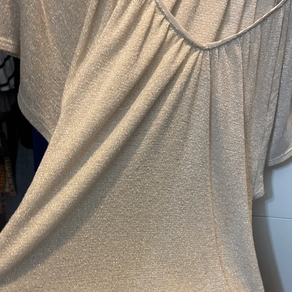 White House Black Market Shimmering Gold Blouse